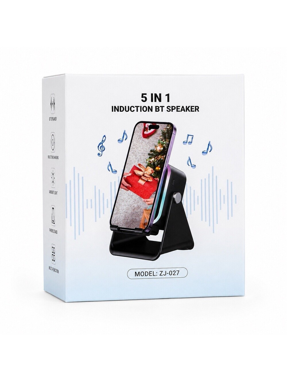 MILOUZ Wireless Induction Speaker, 5-in-1 Bluetooth Speaker - New